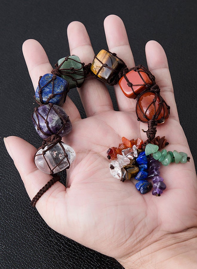 Generic - 7 Chakra Hanging Feng Shui Ornament Natural Stones Car Home Decoration Multicolour - Image 1