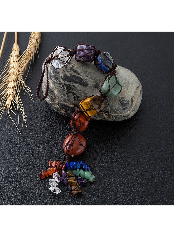 Generic - 7 Chakra Hanging Feng Shui Ornament Natural Stones Car Home Decoration Multicolour - Image 1