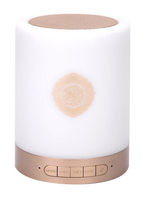 Touch Lamp Portable Quran Speaker 19 x 16 x 11 cm ABS Material Gold/White
