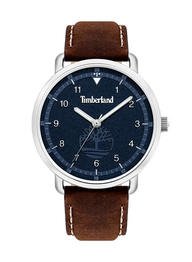 Timberland ROBBINSTON Round Shape Leather Band Analog Wrist Watch 45 mm - Brown - T TBL15939JS-03