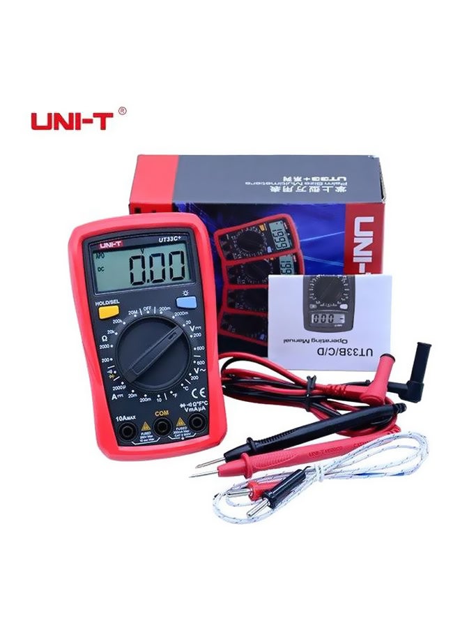 يوني تي مقياس UT33C متعدد رقمي مقاس الكف أحمر  - Image 2