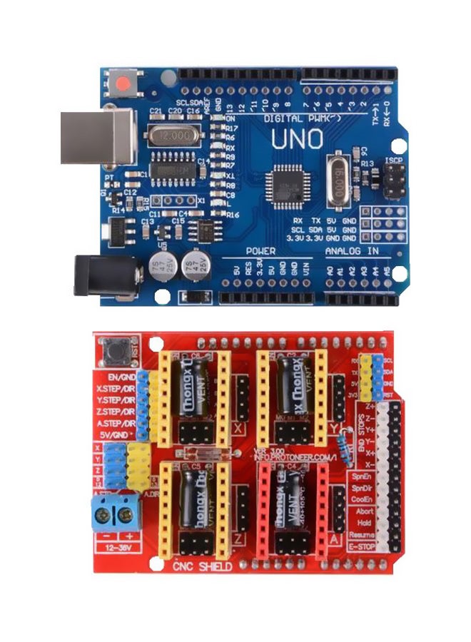 Arduino Uno Plus CNC Shield V3 Module Blue/Black/Red