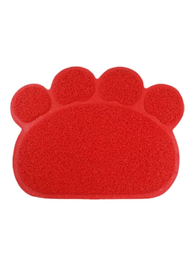 Paw Shape Pet Floor Mat Red