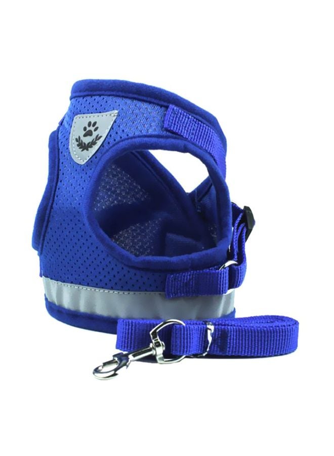 حزام صدر للحيوانات الأليفة مع حبل أزرق L