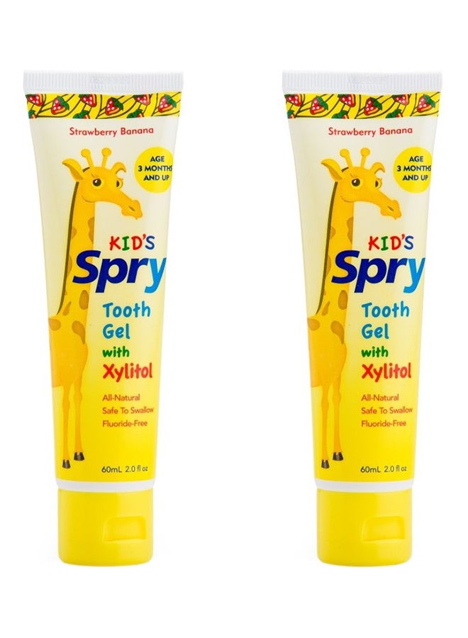 Spry Pack Of 2 Kids Xylitol Tooth Gel - Strawberry Banana  - Image 2