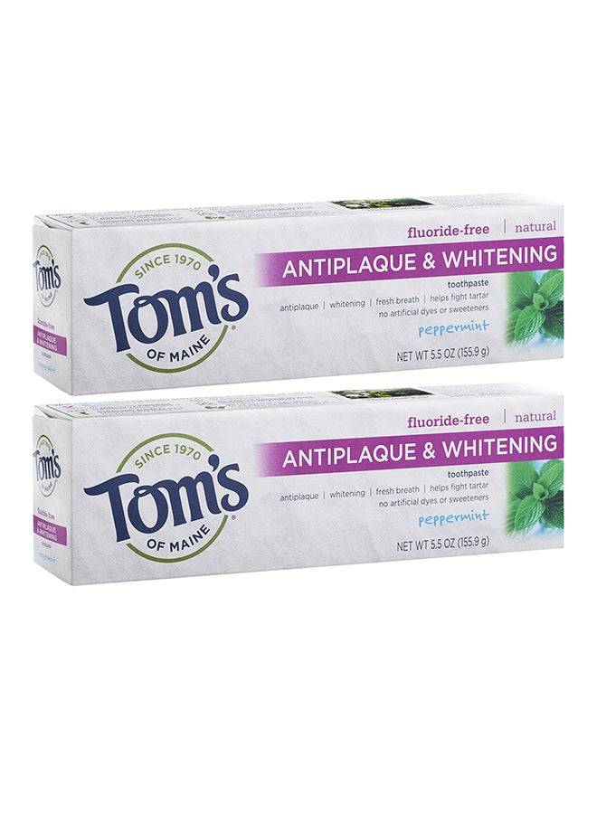 Tom's of Maine - Pack Of 2 Antiplaque And Whitening Toothpaste - Peppermint - Image 1