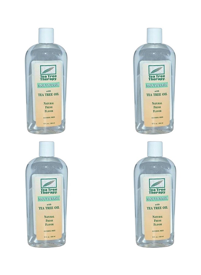 Tea Tree Therapy Pack Of 4 Tea Tree Alcohol Free Mouthwash- Clear - Image 1