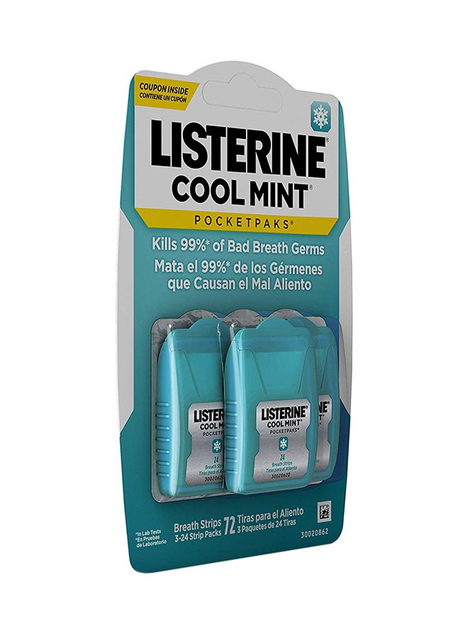 Listerine Pack Of 3 Cool Mint Pocketpaks Breath Kills Germs  - Image 3