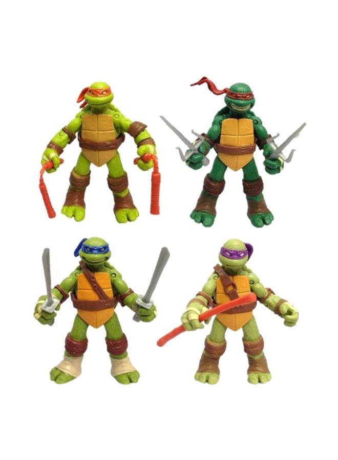 4-Piece Joint Mobility Ninja Turtles Garage Action Figure Set 12cm