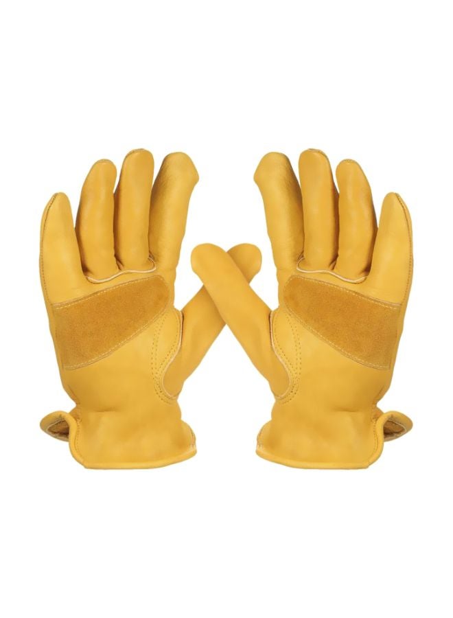 Pair Of 1 Safety Welding Motorcycle Gloves Yellow 13.5x13x4cm