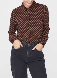 Diagonal Striped Shirt Black/Brown