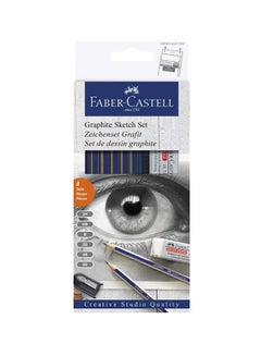 Pack Of 8 Graphite Sketch Set With Sharpener And Eraser Multicolor