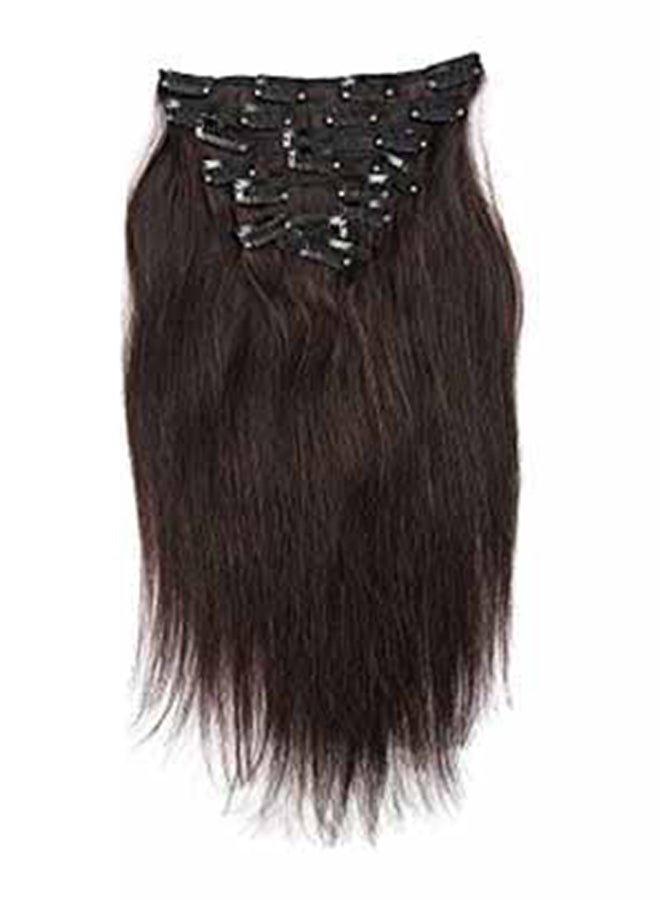 Fabwigs Clip Straight Remy Human Hair Extension Brown 16inch 