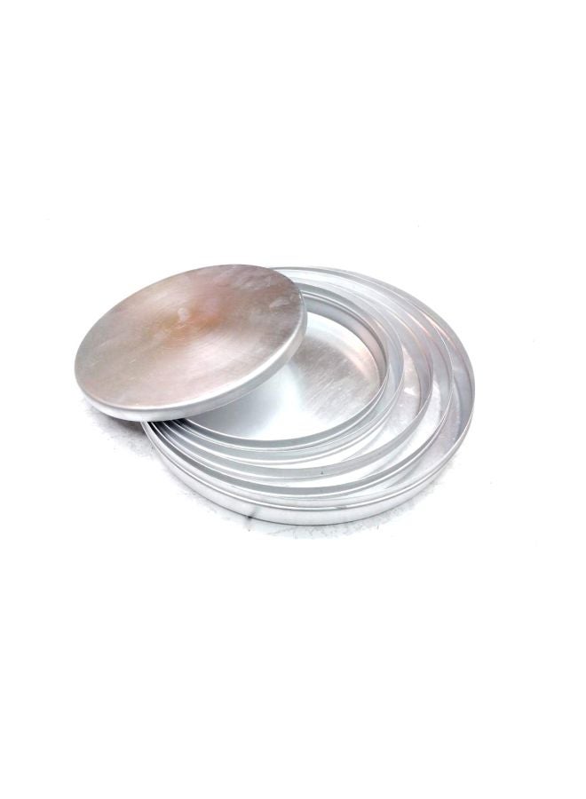 AYDA Bakeware 5-Piece Aluminum Basbuosa Cake Tray With Lid Silver - Image 2