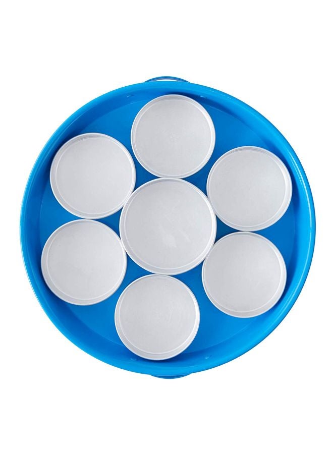 Ayda Serving Tray With 7 Serving Plates Blue/Gold 41cm  - Image 2