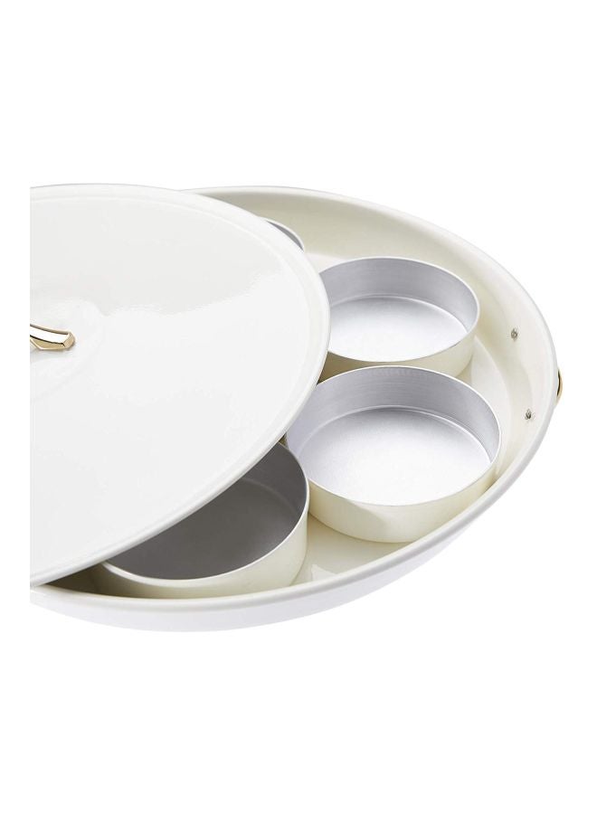 Ayda Serving Tray With 7 Serving Plates White/Gold 47centimeter  - Image 4
