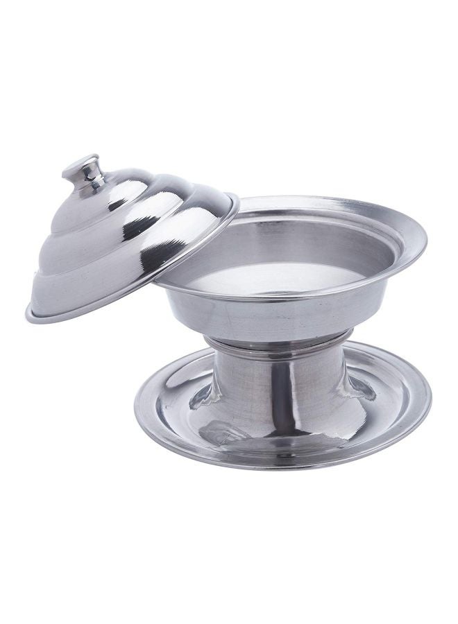 ايدا صينية تقديم التمر من الألومنيوم فضي Medium - Image 2