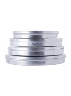 Ayda 4- Piece Aluminium Round Cake Tray With Lid Silver  - Image 1