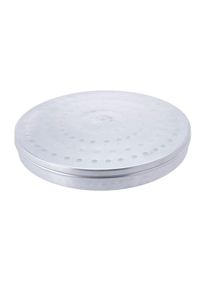 4- Piece Aluminium Round Cake Tray With Lid Silver