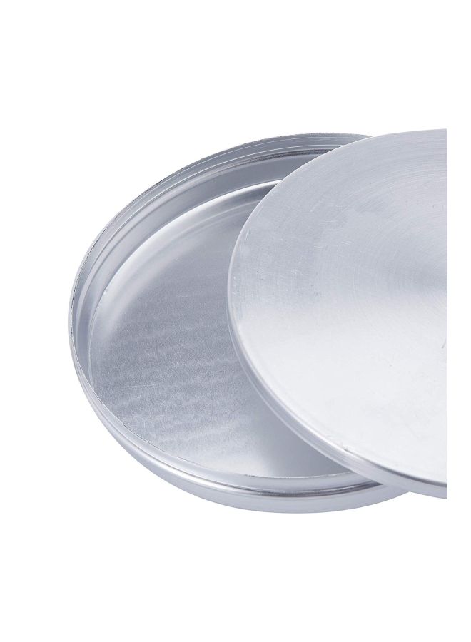 Ayda - Round Aluminium Cake Tray With Lid Silver 355mm - Image 1