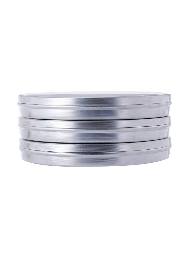 Ayda - Round Aluminium Cake Tray With Lid Silver 355mm - Image 1