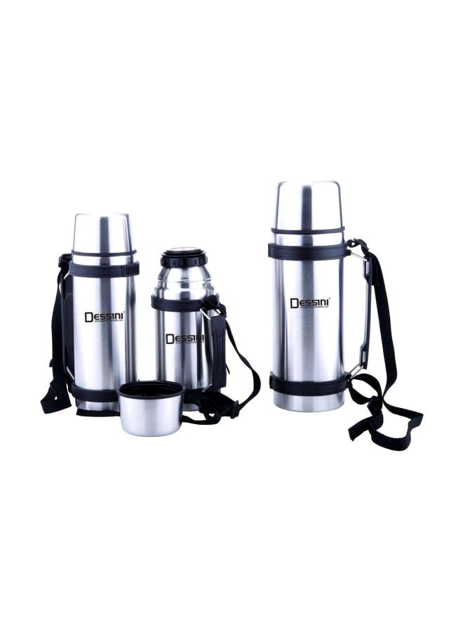 ديسيني مجموعة ترمس مصنوعة من الستانلس ستيل ومكونة من 3 قطع فضي - Image 2