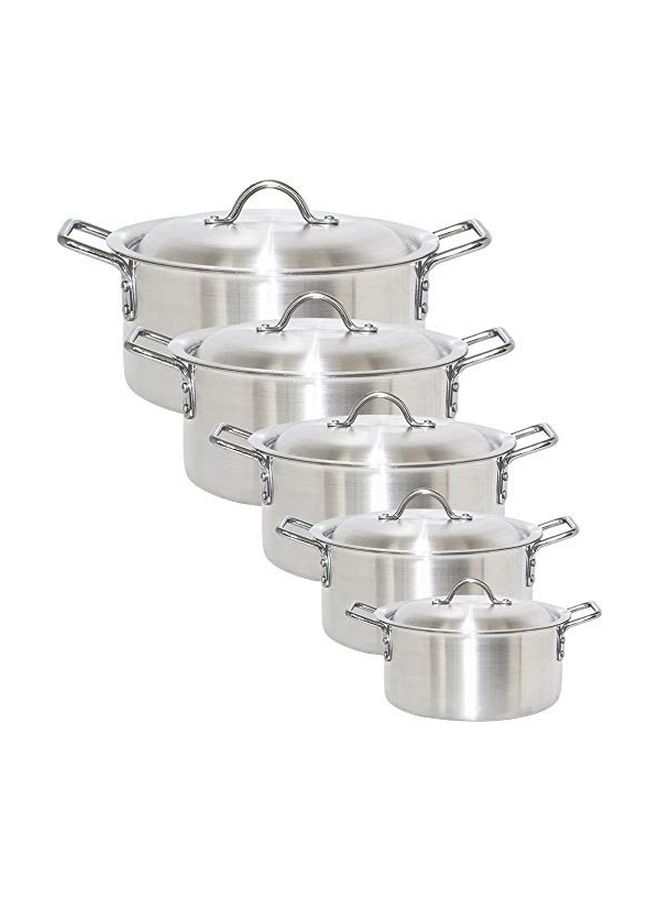 10-Piece Aluminum Cookware Set Silver  - Image 3