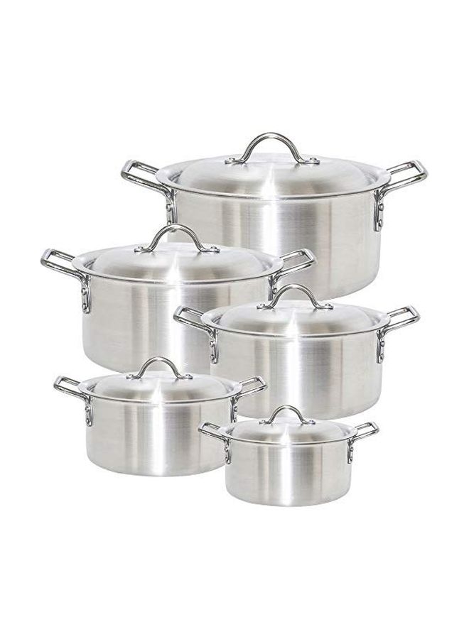 10-Piece Aluminum Cookware Set Silver  - Image 2