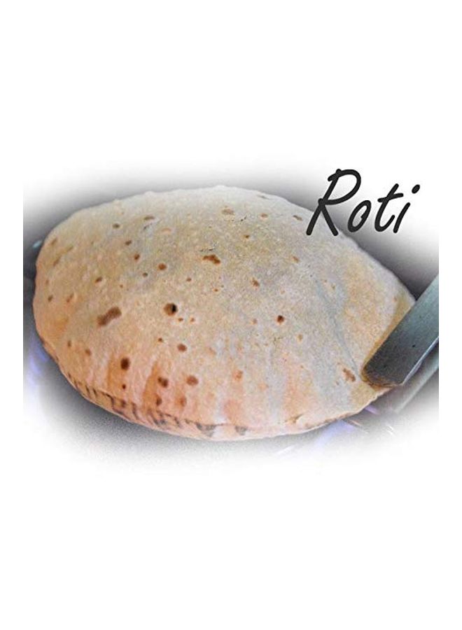 تاج مقلاة تاوا روتي خفيفة الوزن ومن الحديد ومزودة بمقبض خشبي أسود / بيج 14بوصة - Image 5