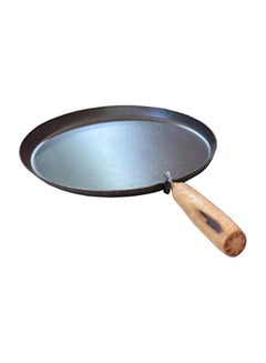 TAJ Iron Roti Tawa With Wooden Handle Black/Yellow 10inch  - Image 2