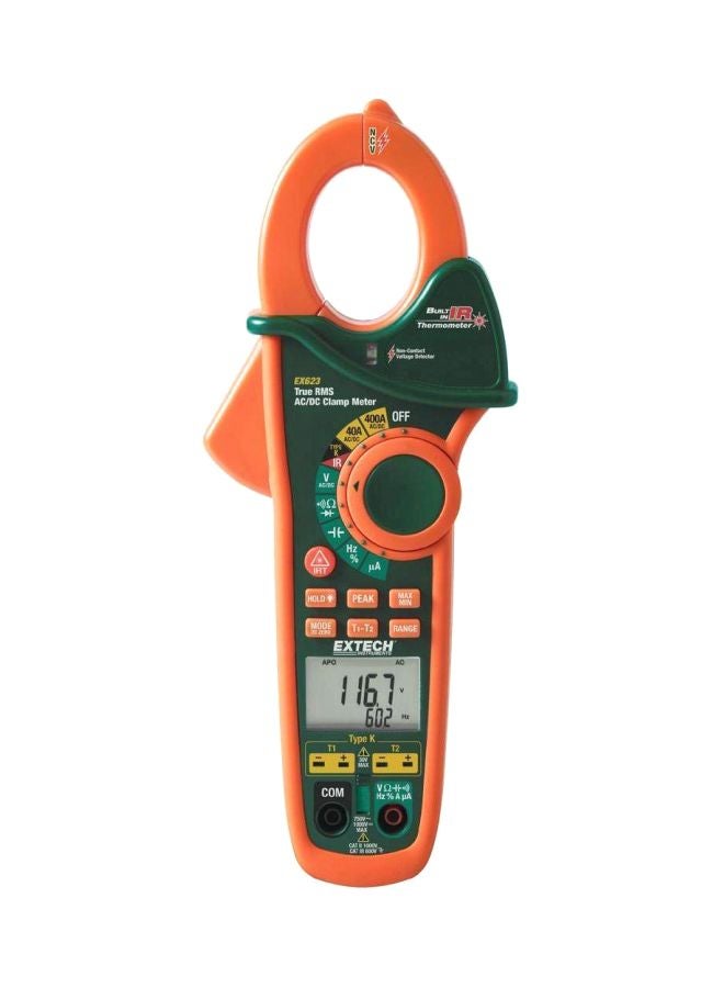 إكستيك عداد تيار متردد/ تيار مباشر بمنفذين برتقالي/أخضر