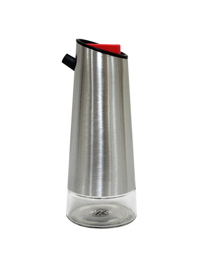 Cc Oil And Vinegar Stainless Steel Bottle Silver/Clear 7x7x18cm  - Image 1
