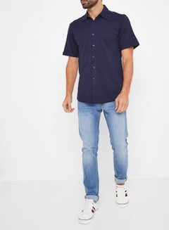 STATE 8 Knit Short Sleeve Shirt Navy  - Image 2