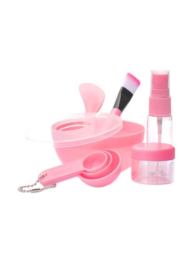 Pack Of 8 Beauty Facial Mask Bowl Makeup Tool Set Pink/Black