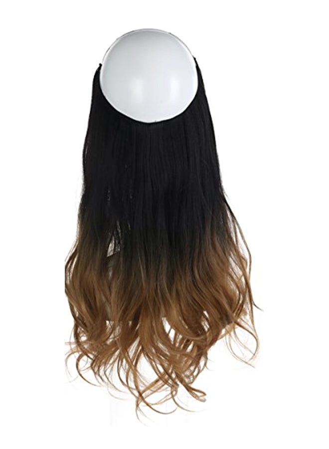 سارلا وصلة شعر بشري بلونٍ متموج أسود/أشقر