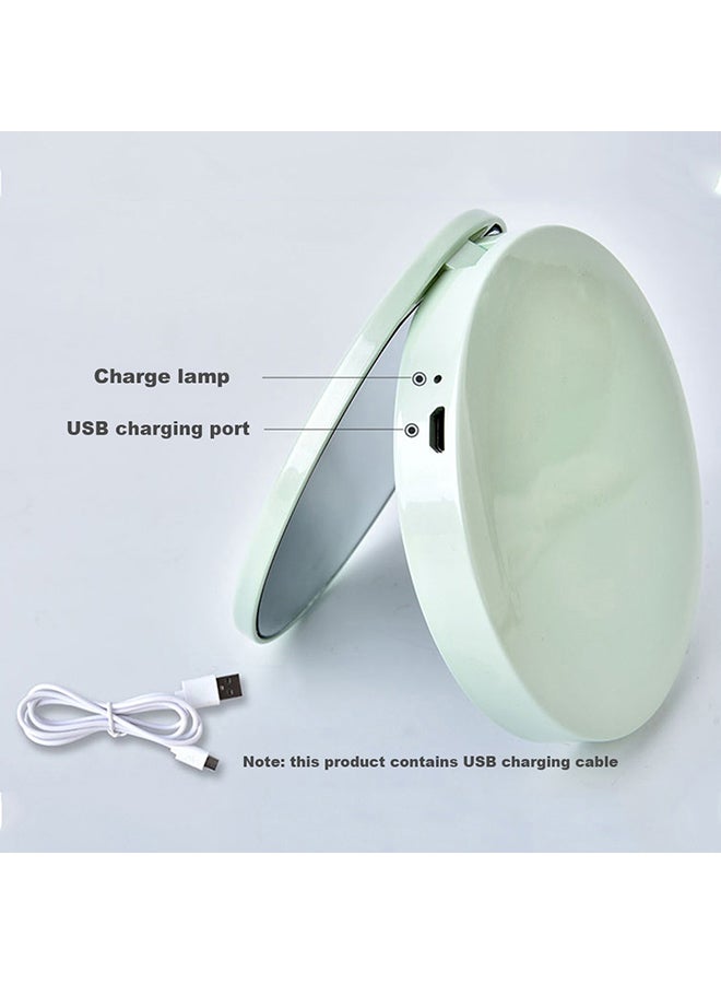 مرآة تكبير قابلة للطي مزودة بخاصية الاستشعار للإضاءة LED أخضر 14.50x3.00x14.50سم  - Image 2