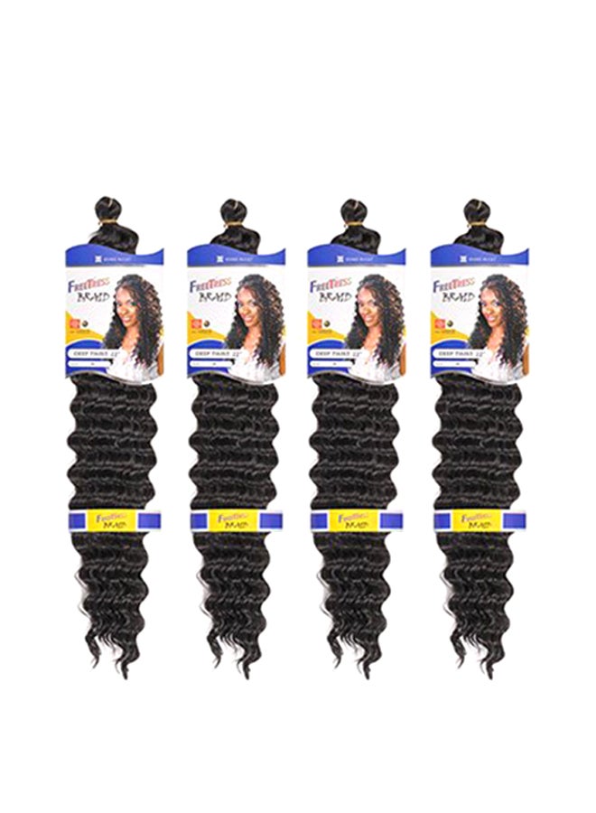 Freetress Pack Of 4 Deep Twist Braid Hair Extensions Black 