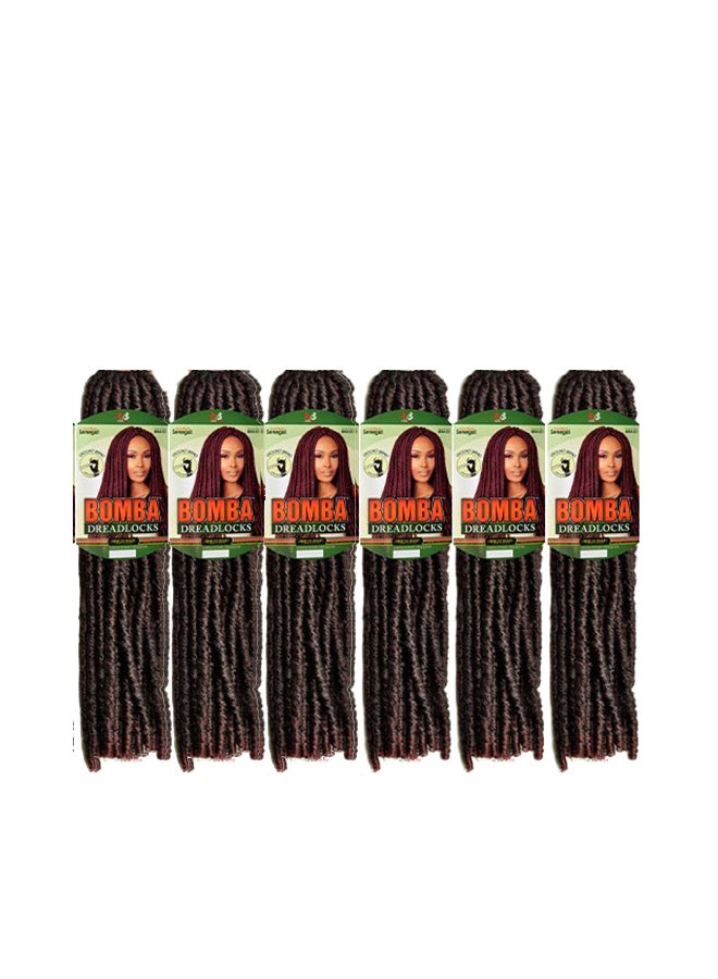 BOBBI BOSS Pack Of 6 Dreadlocks Faux Locs Soul Hair Extensions Brown 