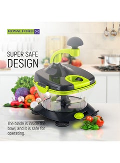 Royalford Multi-Purpose Master Chopper Black/Green/Clear  - Image 5