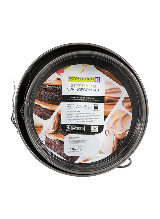 Royalford - 2-Piece Round Springform Cake Set Black 18 , 20cm - Image 1