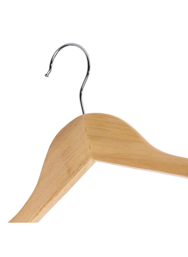 Royalford - 4-Piece Rotating Wooden Hanger For Clothes Coat Garment Suit Hangers Set Brown/Silver 45x5x23cm - Image 1