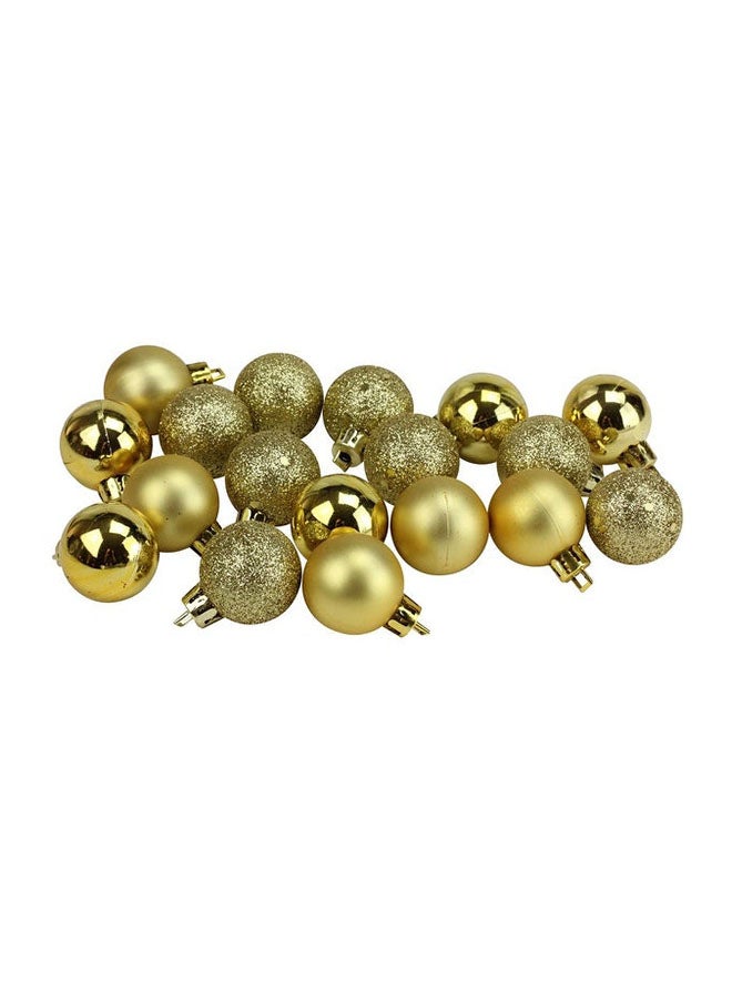 CHRISTMAS MAGIC 18-Piece Christmas Balls Shiny Matt Glitter Gold 3centimeter 