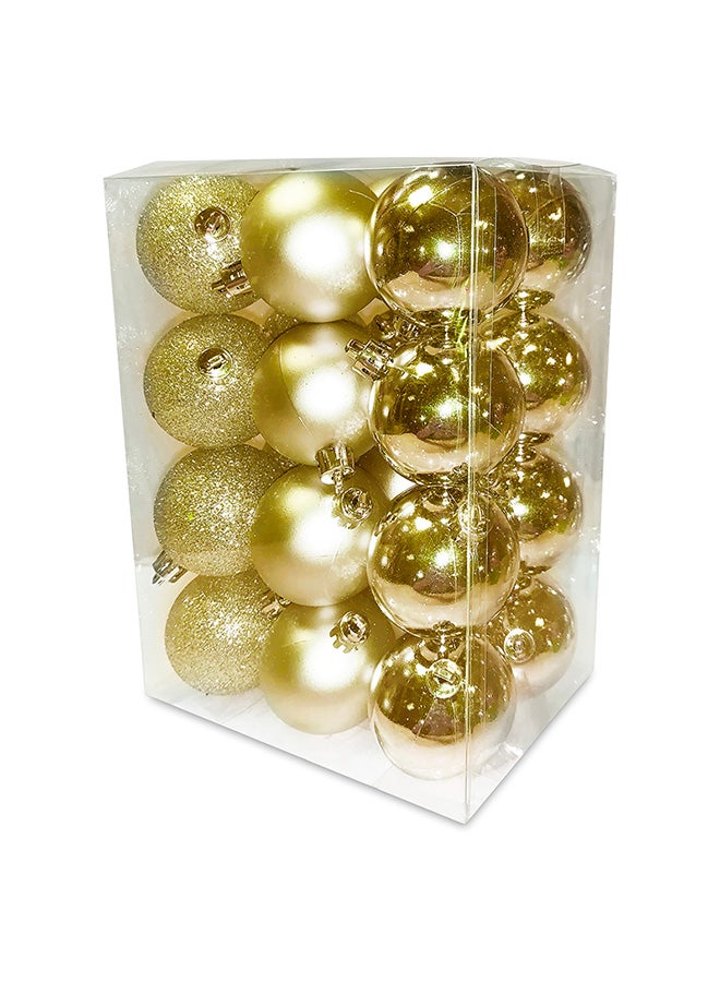 CHRISTMAS MAGIC 24-Piece Tree Ball Bauble Hanging Ornament Gold 44cm