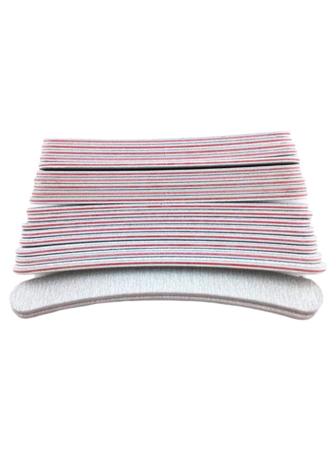 يوتون طقم مبرد أظافر بوجهين بتصميم منحنى وحُبيبي مكون من 20 قطعة فضي / أحمر - Image 3