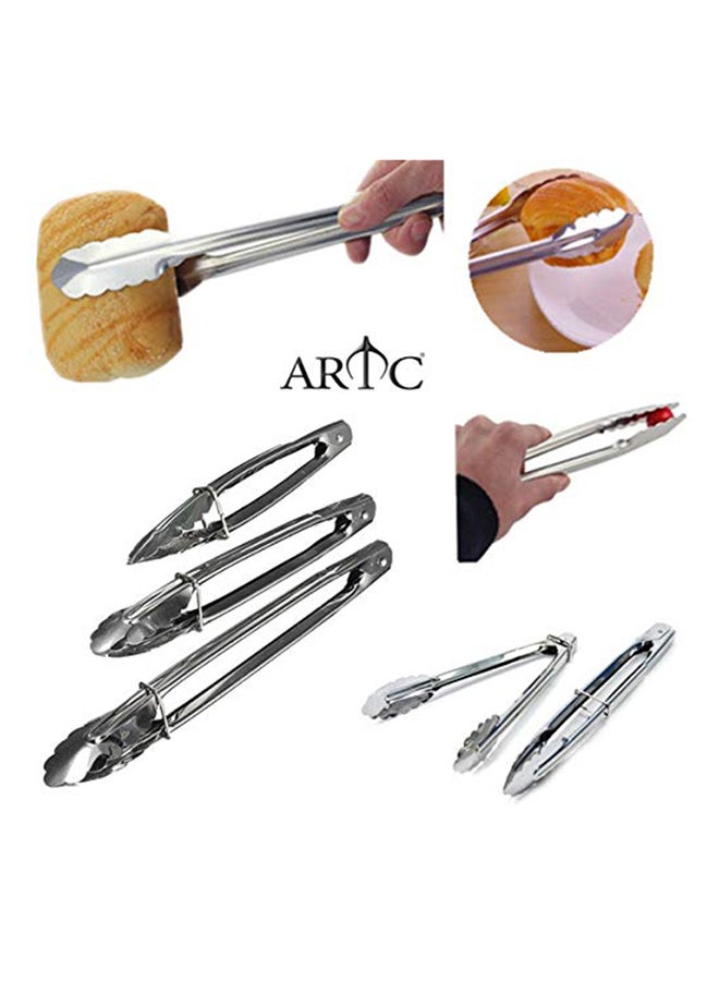 اي ار تي سي مجموعة ملاقط طعام مكونة من 3 قطع فضي 29, 33, 38سم - Image 3