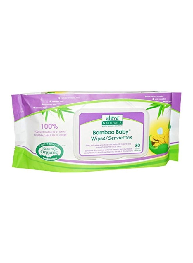 Aleva Naturals Pack Of 3 Bamboo Baby Wipes, 80 Count  - Image 1