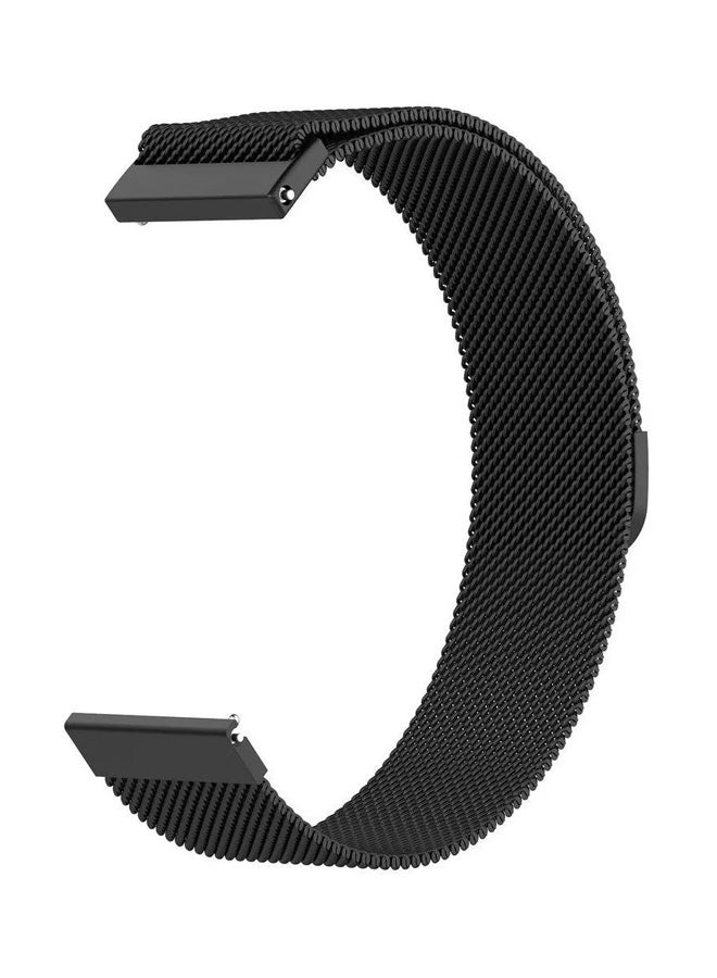 سوار بديل من الإستانلس ستيل لهاتف سامسونج جالاكسي أكتيف/ أكتيف 2 . أسود