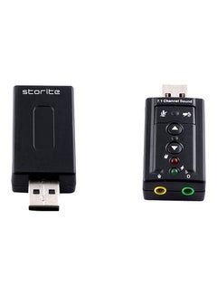 7.1 Channel USB External Sound Card Audio Adapter Black