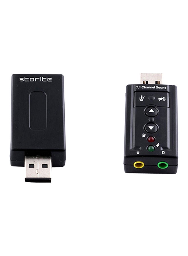 oem - 7.1 Channel USB External Sound Card Audio Adapter Black - Image 1