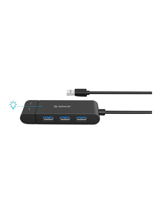 أوريكو موزع ذو 3 منافذ USB مع قارئ بطاقة إس دي / تي إف أسود  - Image 2